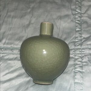 Elegant Green Ceramic Bud Vase